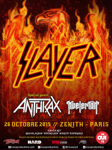 Slayer @ Le Zénith - Paris, France [26/10/2015]
